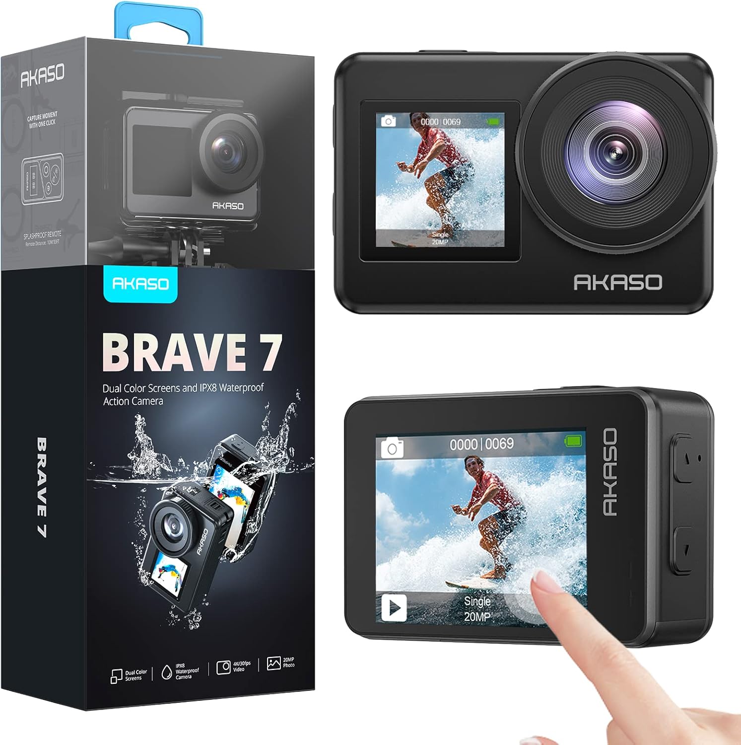 AKASO Brave 7 4K30FPS 20MP WiFi Action Camera