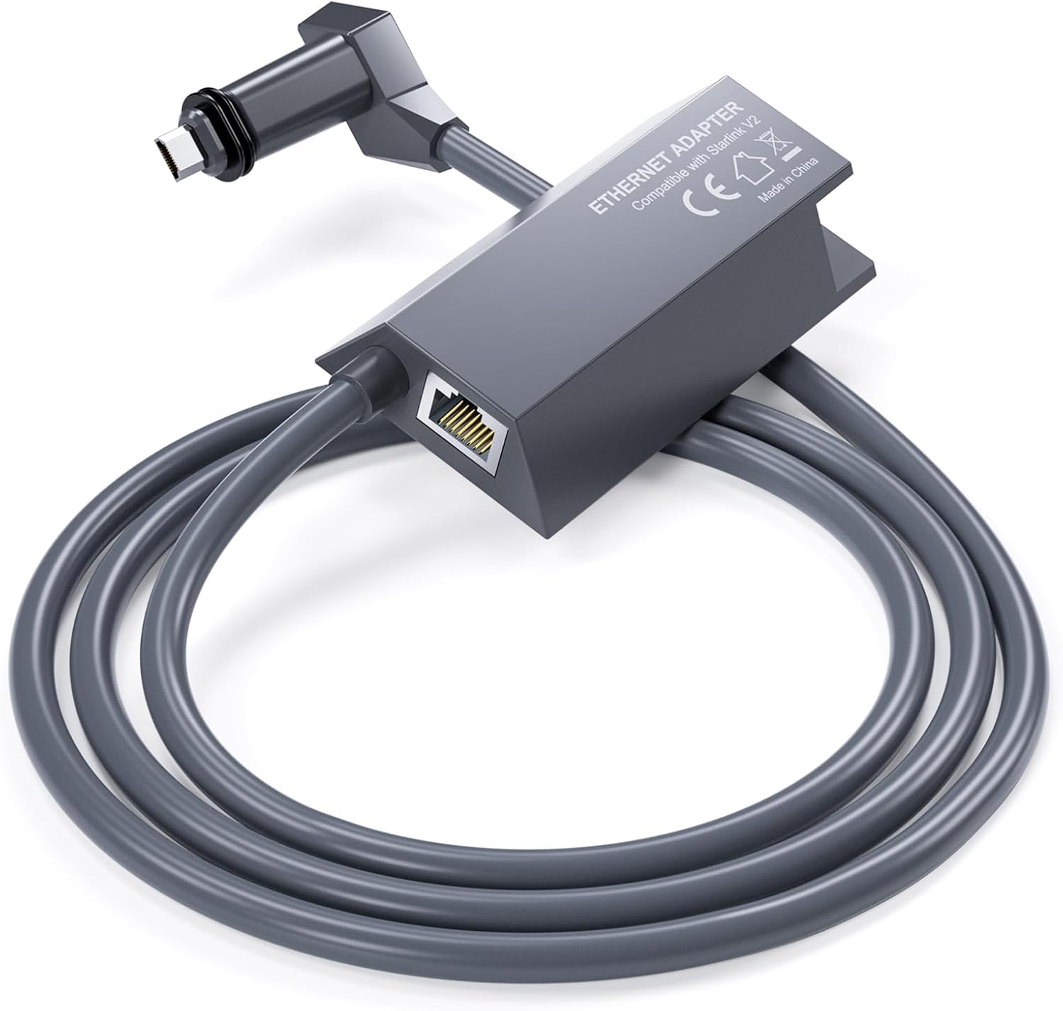 Starlink Ethernet Adapter for Rectangular Satellite Internet V2