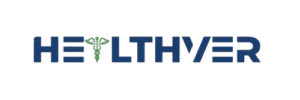 dark blue with green icon healthver business logo transparentbg